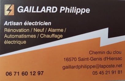 Gaillard Philippe Electricité générale, Electricien à Saint-Genis-d'Hiersac