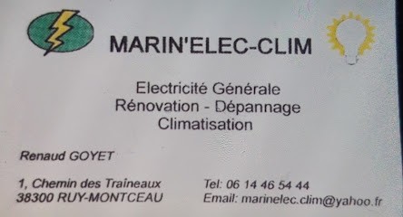 Marin'elec clim, Electricien à Ruy-Montceau